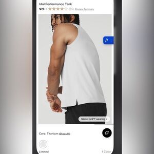 ALO Yoga Men's White Tank Top